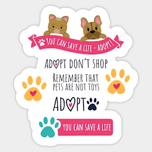 save pets life, pets are not toys - adopt pets don't shop Sticker